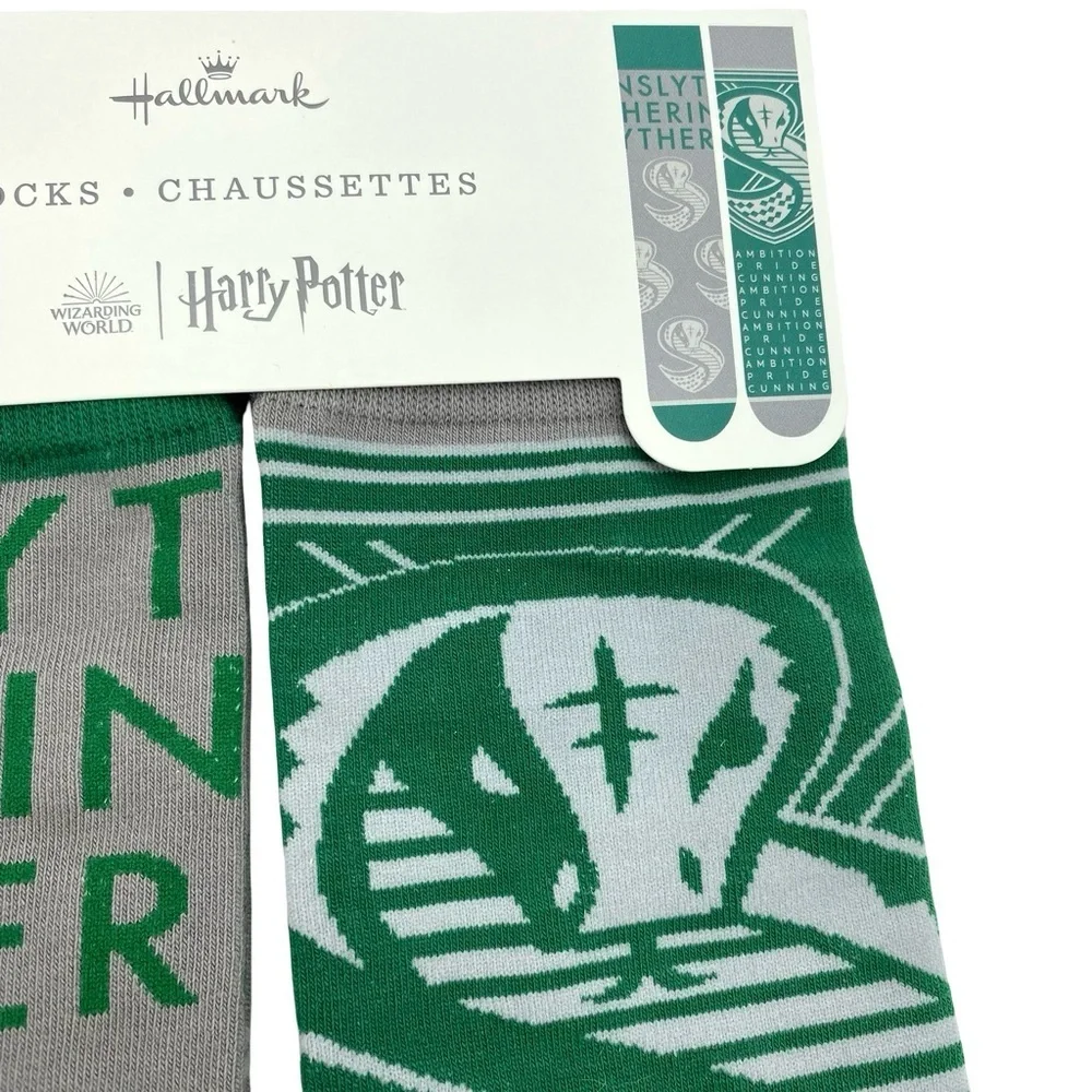 Wizarding World of Harry Potter x Hallmark Slytherin Crew Socks New